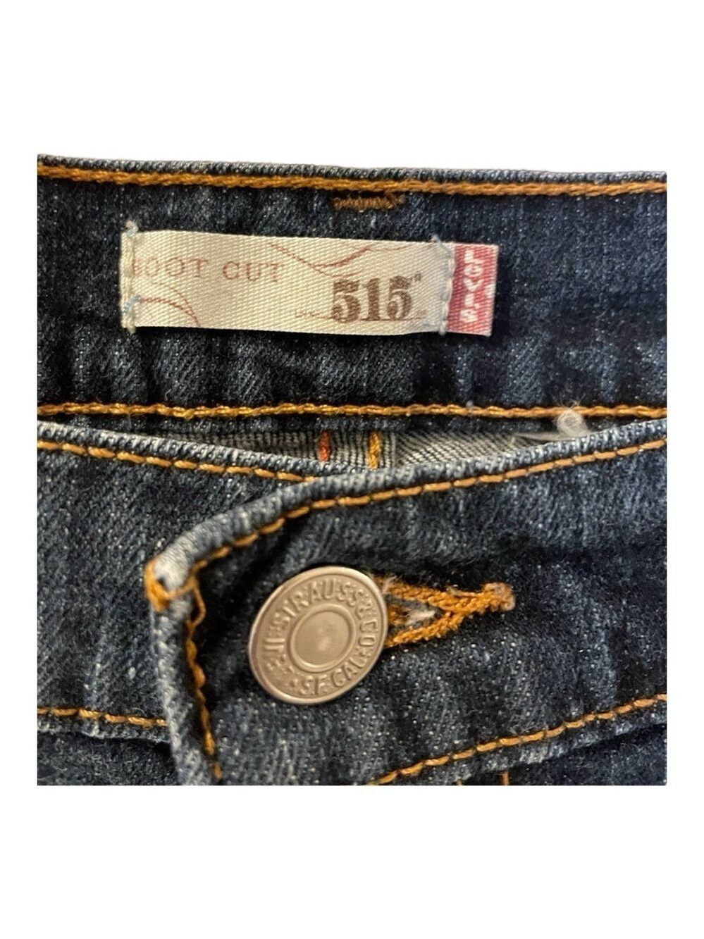 Levi’s 515 Boot Cut Jeans, Size M, Dark Wash.